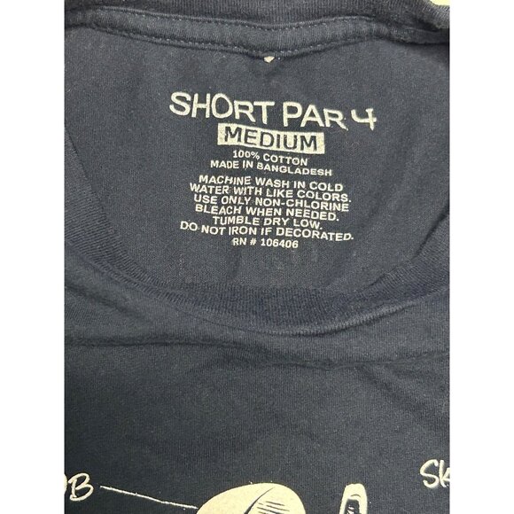 Short Par 4 Navy Blue Golf Bag Humor T Shirt Mens Size Medium Golfer - Picture 5 of 6